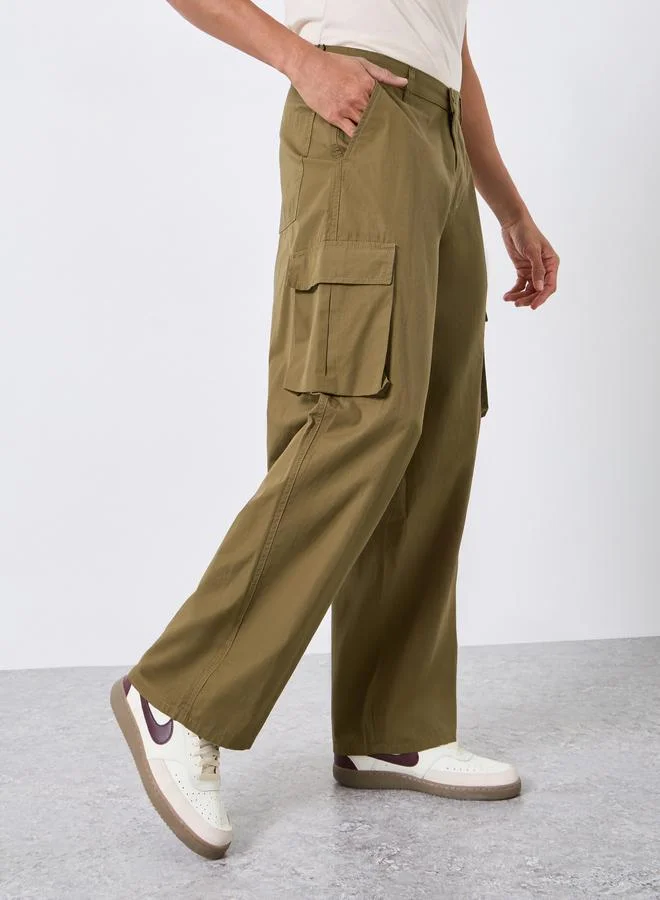 Styli  Men Olive Baggy Cargo Pants for Men | Best Price UAE